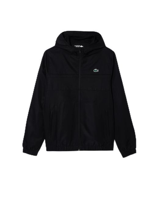 Lacoste Black Full Zip Up Jacket With Hood for men