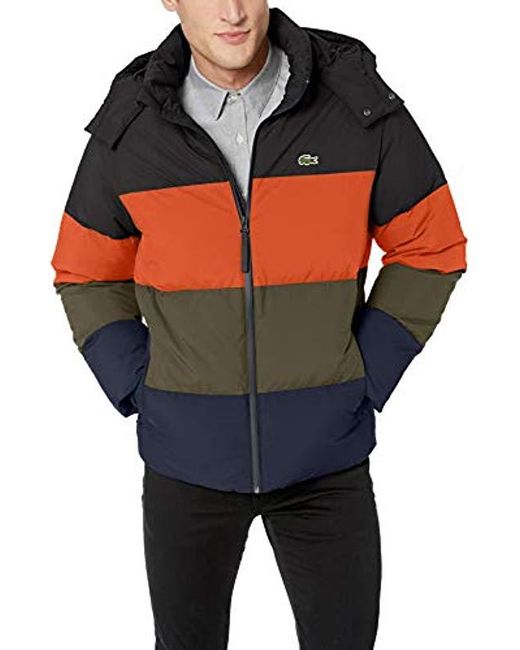 Lacoste Multicolor Colourblock Puffer Jacket for men
