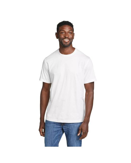 Eddie Bauer White Legend Wash 100% Cotton Short-sleeve Classic T-shirt for men