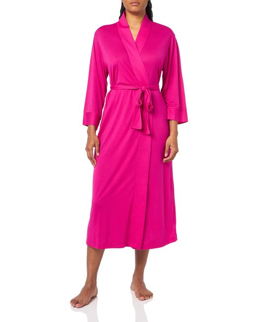 N Natori Pink Robe Length 49",mad Magenta,medium