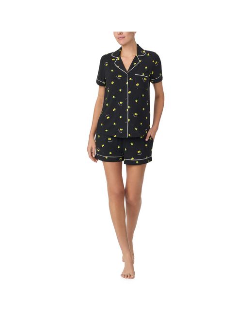 Kate Spade Black Short Bottoms Pj Set