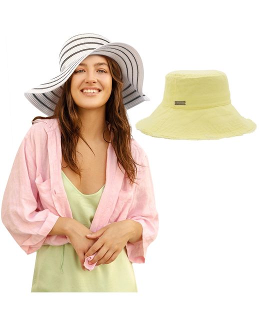 Nicole Miller Multicolor Bucket Straw Sun Hat