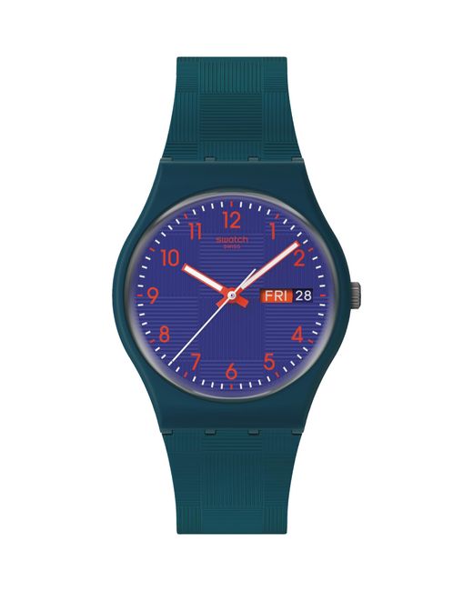 Swatch Blue Casual Watch Green Bio-sourced Quartz Pattern Formation
