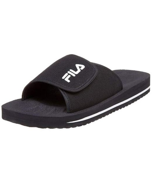 fila black slip on shoes