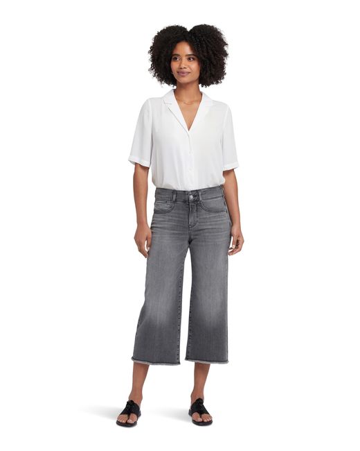 NYDJ Gray Brigitte Wide Leg Capri Jeans In Frontera Bluffs