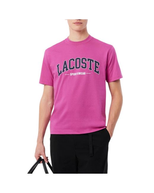 Lacoste Pink Classic Fit Cotton Jersey T-shirt for men