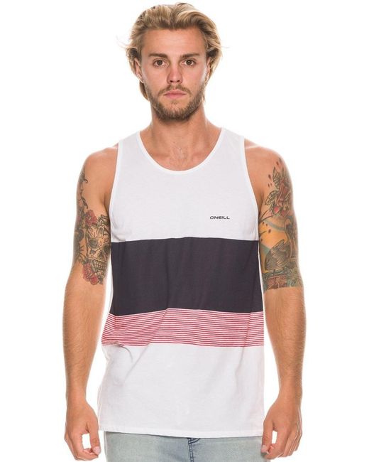 O'neill Sportswear White Blocked Tank Top for men