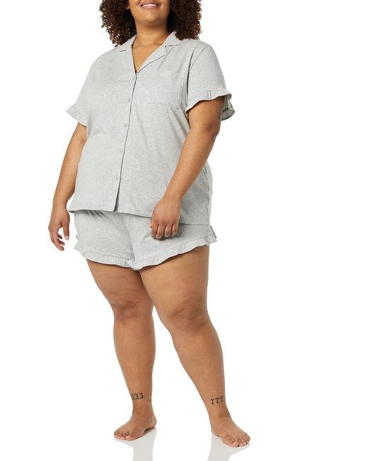 amazon essentials women's cotton modal short pajama set