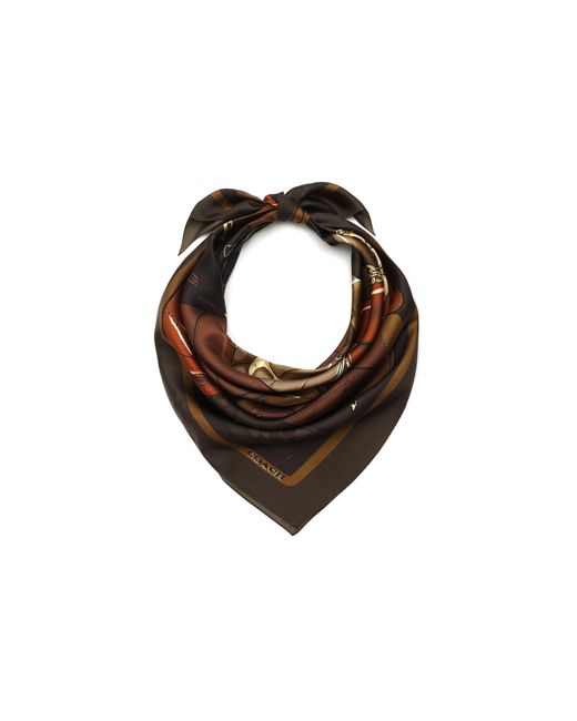 COACH Black Stacked Tabby Printed Silk Square