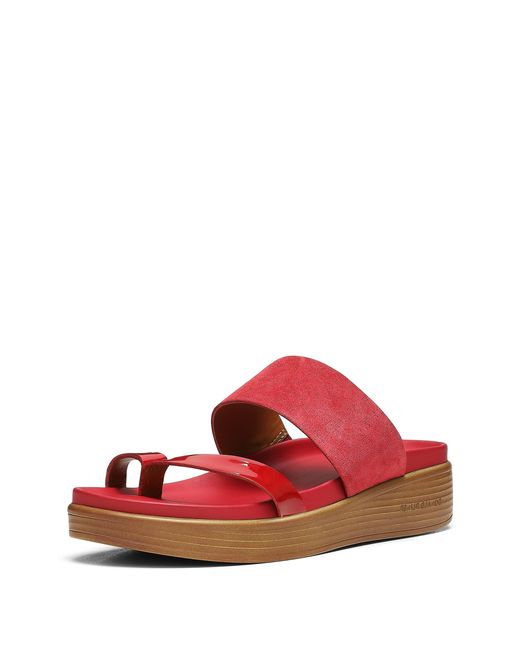 Donald J Pliner Red Donald Pliner Farris Distressed Metallic Wedge Sandal