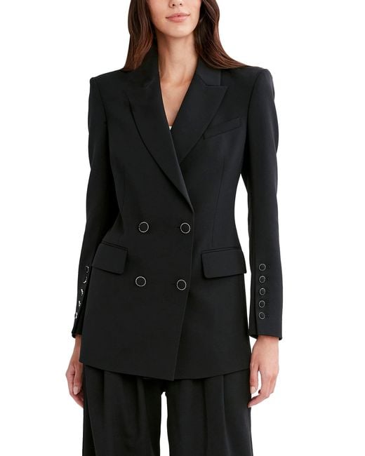 BCBGMAXAZRIA Double Breasted Blazer With Functional Buttons in Black - Lyst