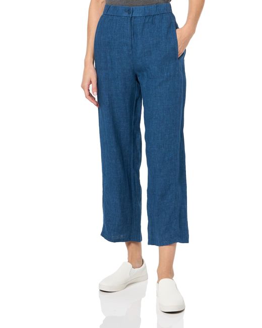 Eileen Fisher Blue Petite Wide Ankle Pants