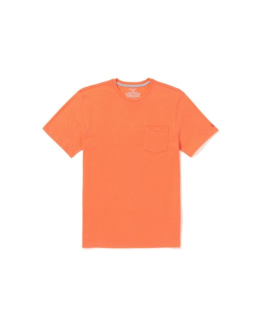 Volcom Orange Solid Modern Fit Pocket Short Sleeve Tee for men