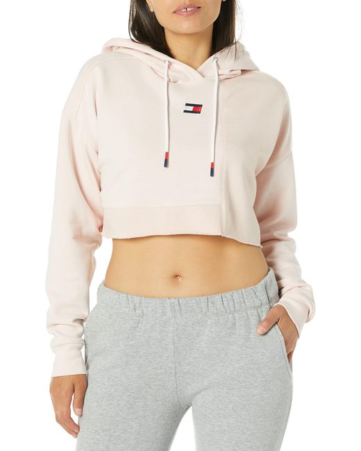 Tommy Hilfiger Gray Everyday Cropped Hooded Long Sleeve Tee