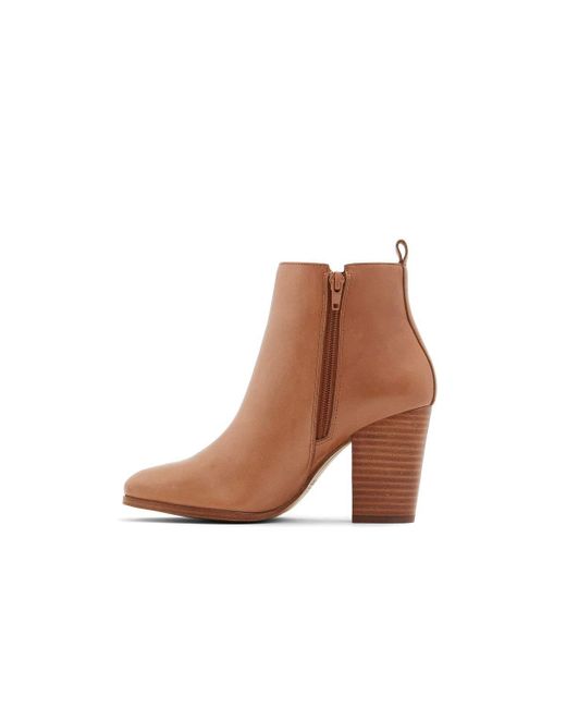 cognac ankle boots with heel