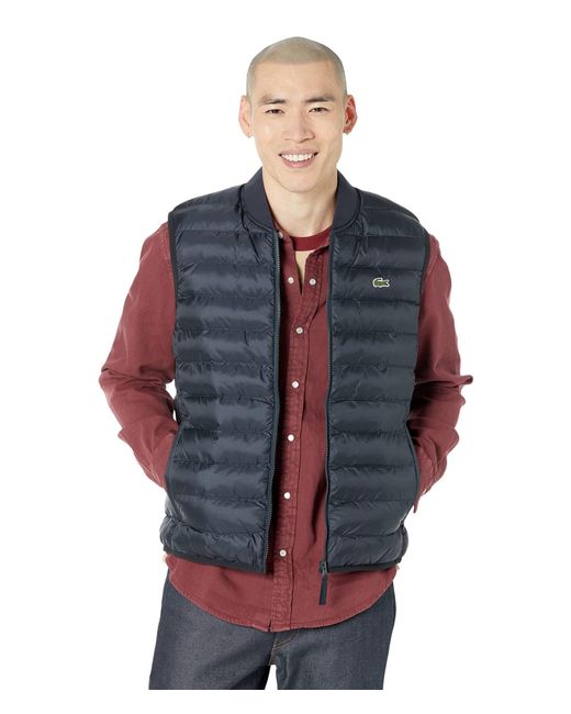 Lacoste Blue Padded Water-repellent Vest Jacket for men