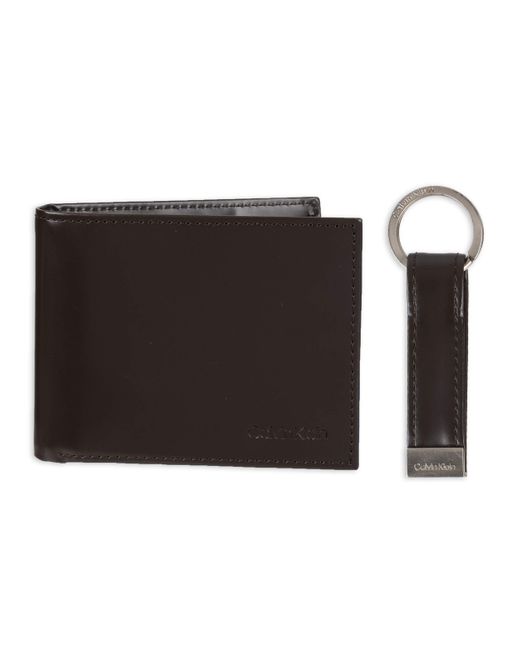 Calvin Klein Black Wallet Sets-minimalist Bifold And Card Cases for men