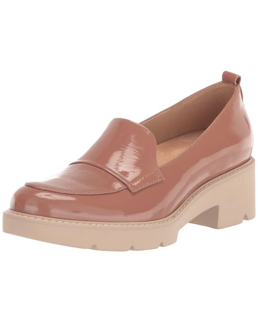 Naturalizer Pink S Darry Slip On Lightweight Lug Sole Heeled Loafer ,hazelnut Brown Patent Leather ,8.5m