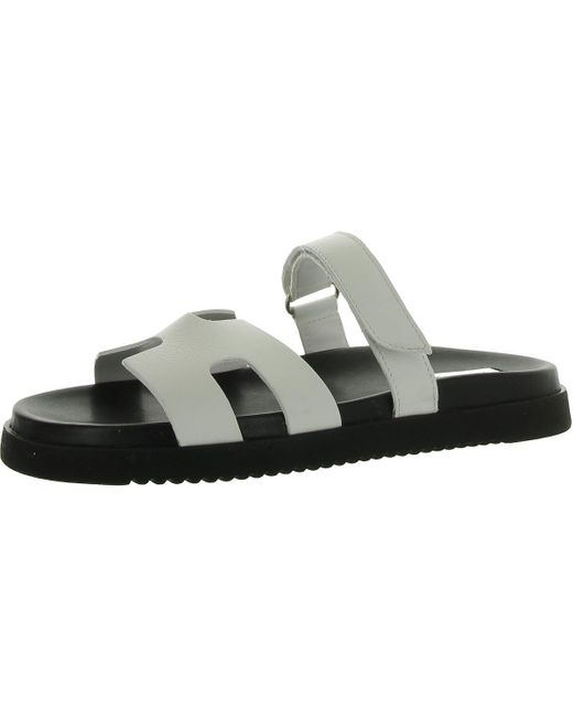 Steve madden black platform slides sale