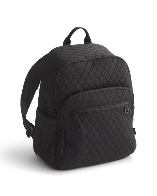 Vera Bradley Black Premium Cotton Bancroft Backpack