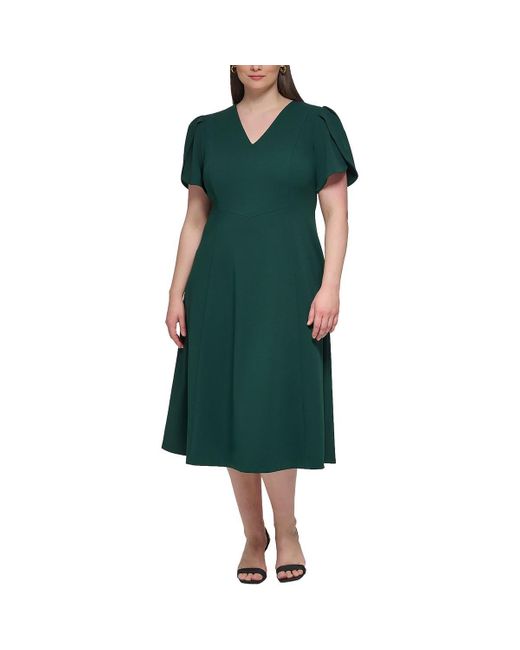 Calvin Klein Green Business Short Sheath Dress