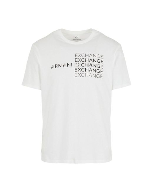 Armani Exchange White A | X Armani Exchange Regular Fit Cotton Armani Exchange Repeat Logo Tee for men