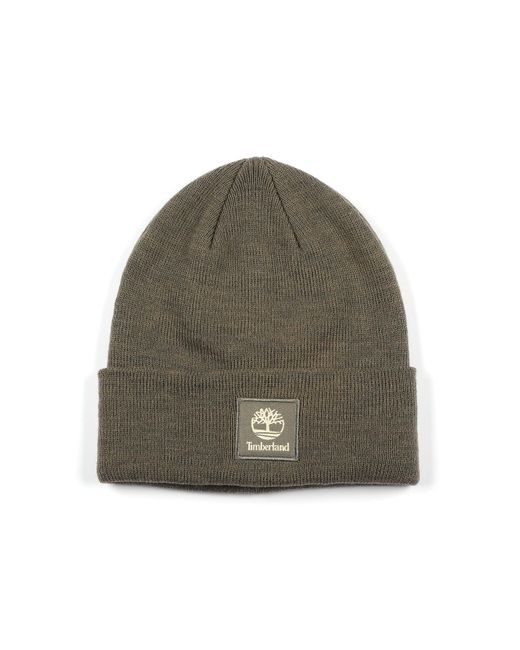 Timberland Green Cuffed Beanie With Tonal Patch for men