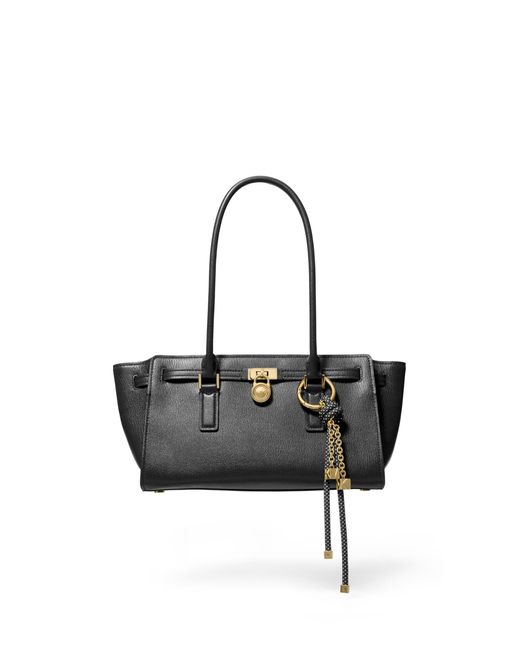 Michael Kors Black Hamilton Small Shoulder Tote With Charm