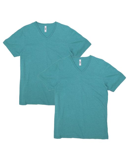American Apparel Blue Cvc V-neck T-shirt