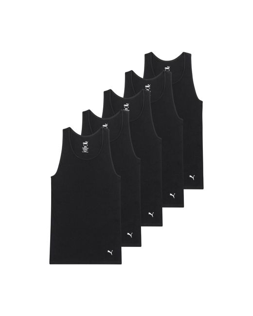 PUMA Tanktop aus Gerippter Baumwolle in Black für Herren