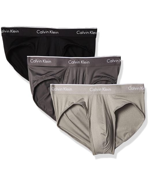 Calvin Klein Underwear Micro Plus 3 Pack Hip Briefs in Gray for Men | Lyst