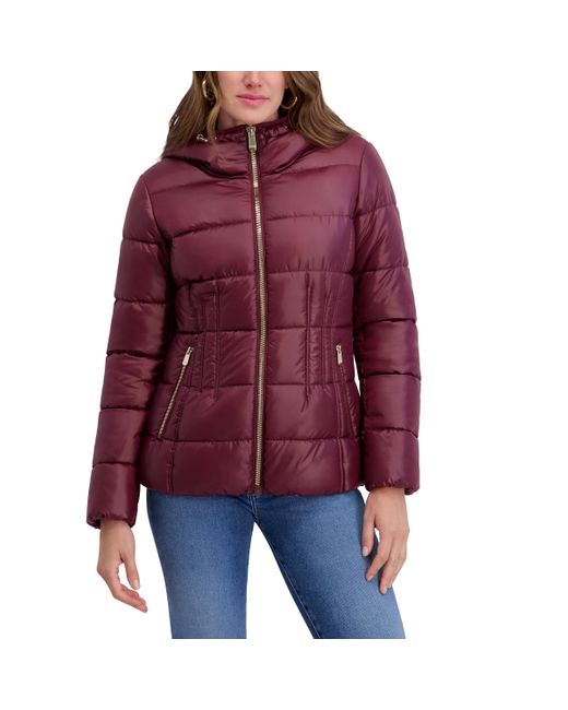Kensie Red Outerwear Mid-length Puffer Jacket