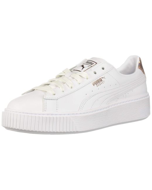 puma platform all white