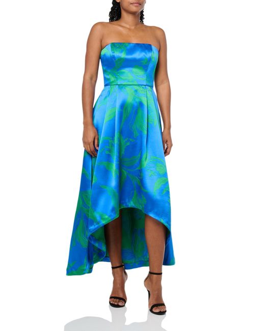 Shoshanna Blue Bold Floral Jacquard Sabina Dress