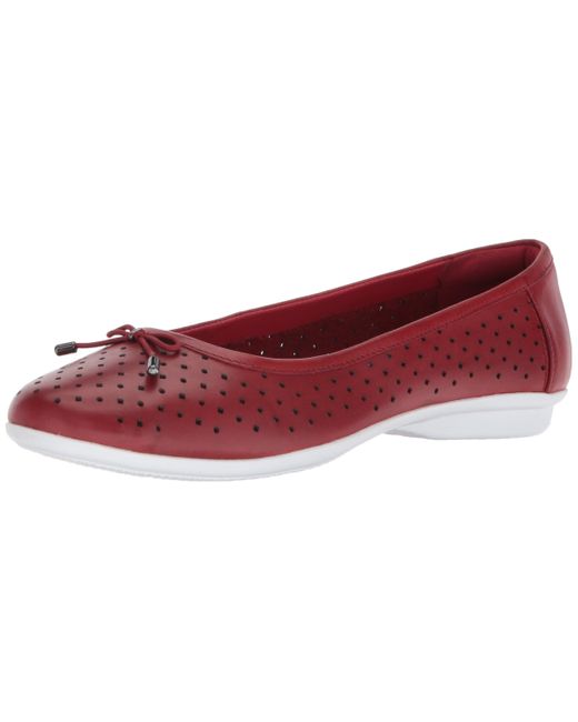 clarks red ballet flats