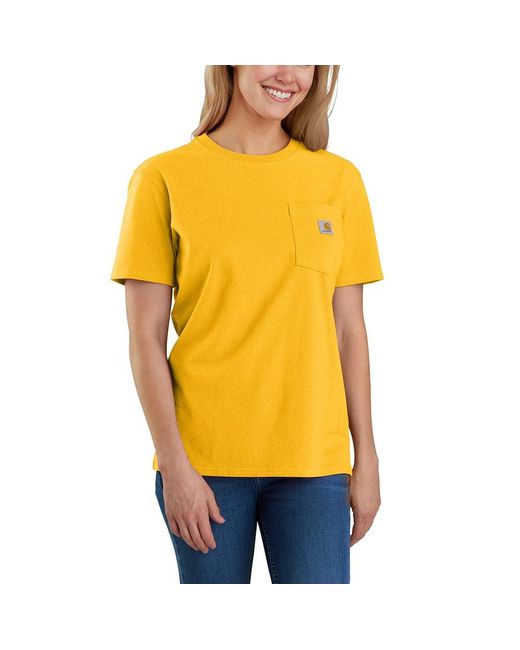 Carhartt Yellow Plus Size Loose Fit Heavyweight Short-sleeve Pocket T-shirt Closeout