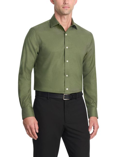 Tommy Hilfiger Green Dress Shirt Slim Fit Essentials for men