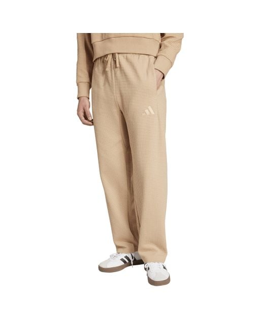 Adidas Natural All Szn Waffle-knit Loose Open Hem Pants for men