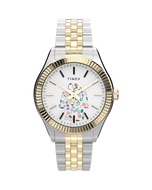 Timex Metallic Two-tone Bracelet White Dial Two-tone