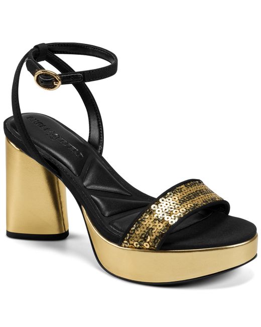 Karl Lagerfeld Black Paris Haden Platform Heel With Sequins Heeled Sandal