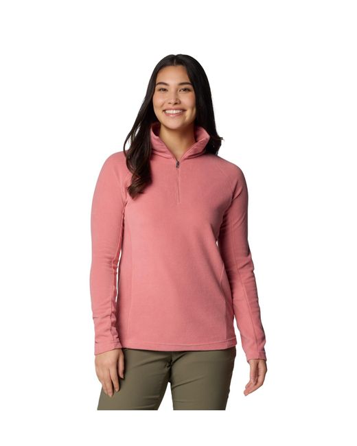 Glacial 4 Mezza Zip Pull Over in Pile di Columbia in Pink