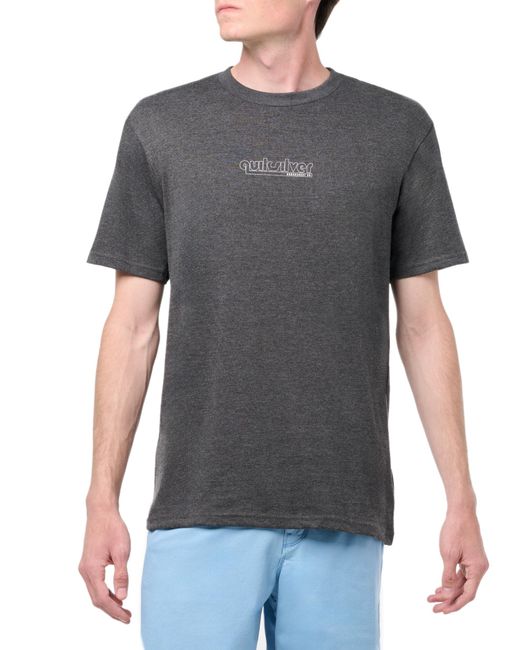 Quiksilver Gray Decal Short Sleeve Tee Shirt for men