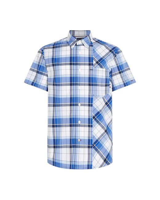 Tommy Hilfiger Blue Short Sleeve Linen Blend Shirt for men