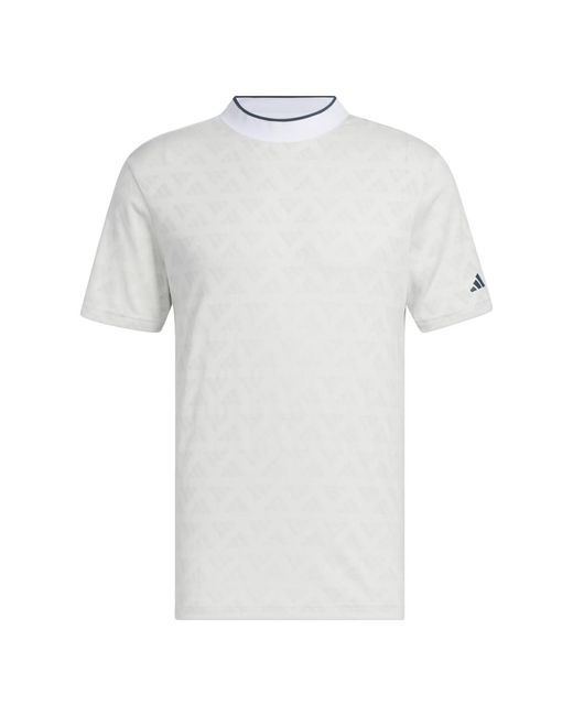 Adidas White Adi Mock Polo Shirt Grey for men