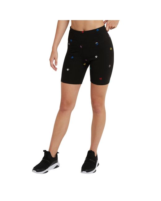 Champion Bike, Authentic, Moisture Wicking, Bikers Shorts For , 7", Tossed C Logo Black, X-small