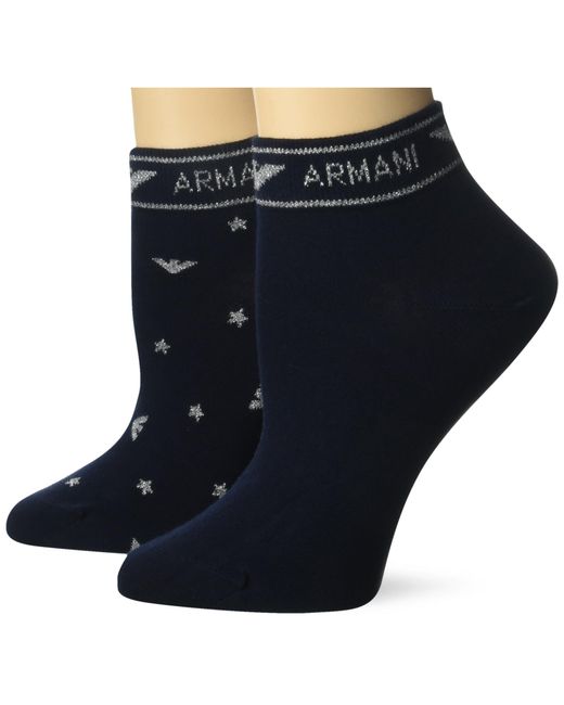 Emporio Armani Blue 2 Pack Ankle Socks
