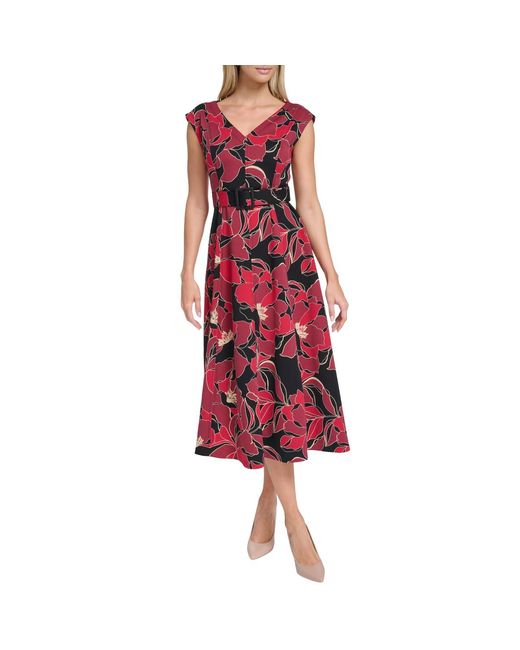 Calvin Klein Women's Red Belt Scuba A-line Dress - www.eharrisgallery.com Calvin Klein Women's Red Belt Scuba A-line Dress - www.eharrisgallery.com