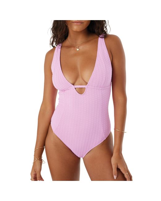 Roxy Purple One Piece Swimsuit – Slimming Tummy Control Bathing