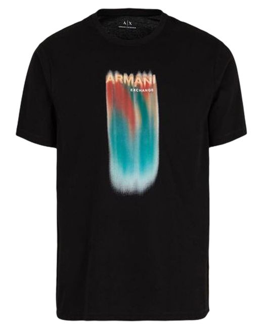 Emporio Armani Black A | X Armani Exchange Regular Fit Cotton Jersey Color Gradient Logo Tee for men