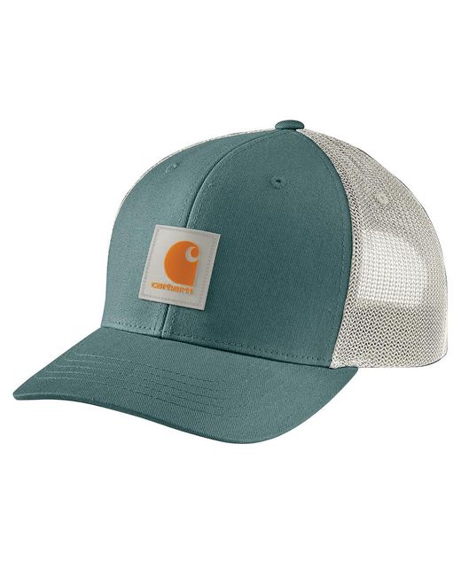 Carhartt Green Rugged Flex Twill Mesh-back Logo Patch Cap for men